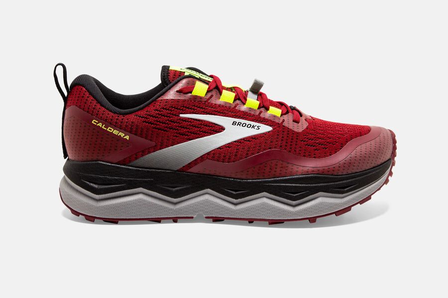 Caldera 5 Trail Brooks Running Shoes NZ Mens - Red/Silver/Black - VGPMRO-602